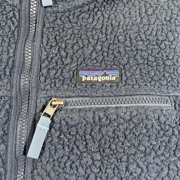 Patagonia Retro Pile Hoody Full Zip Navy Hooded Jacket Women's Small - Picture 5 of 11